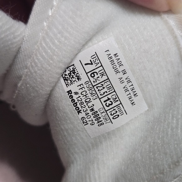 Toddler Reebok Question Mid 'Pink Toe' Allen Iverson White/Pink Sneakers Sz 7 - Picture 3 of 8